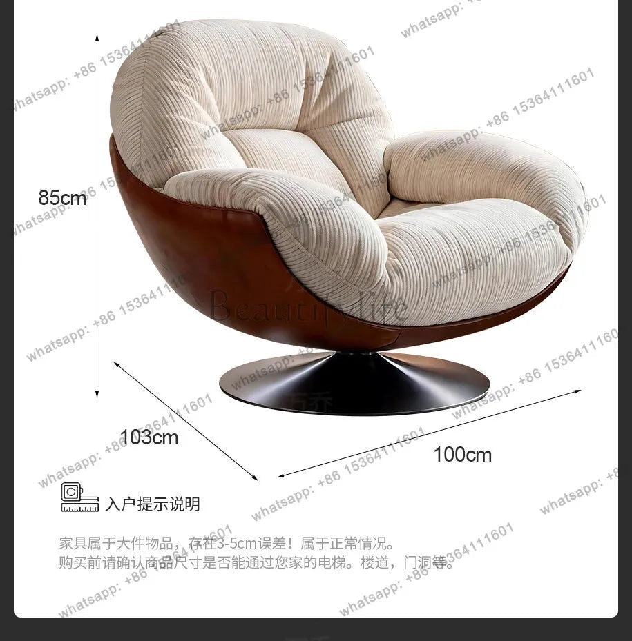 XX Medieval Sofa Chair Living Room Balcony Household Light Luxury High-end Nest Chair Fabric Single Rotation