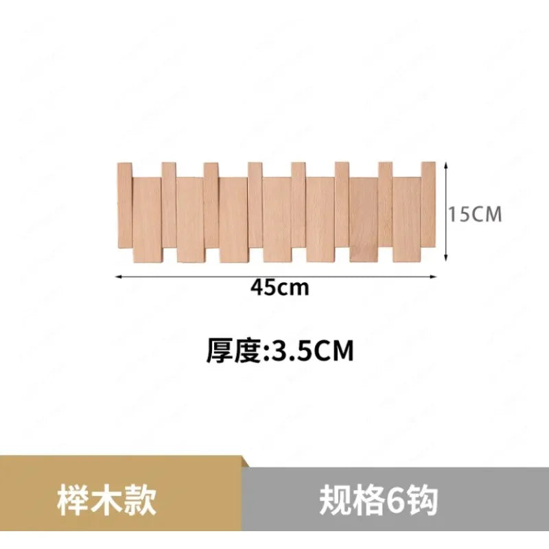Clothes hook,  solid wood row hook, creative piano key entry, door entry wall, wooden coat rack
