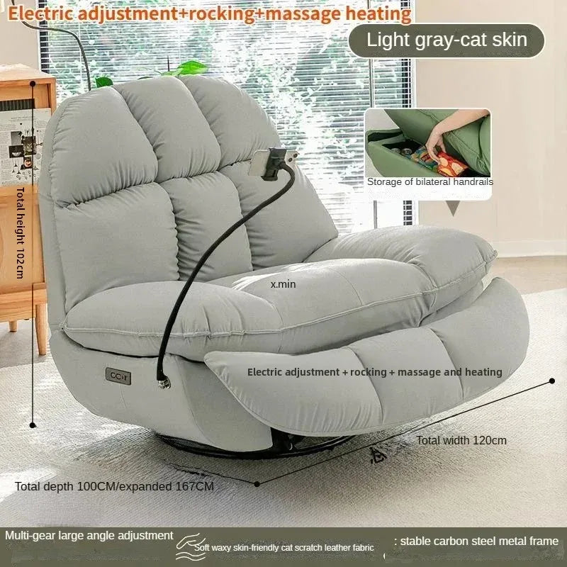 Smart Electric Lazy Sofa Recliner Single Leisure Chair with Sleep Function for Modern Living Room Lounge  Leather Sectional Sofa