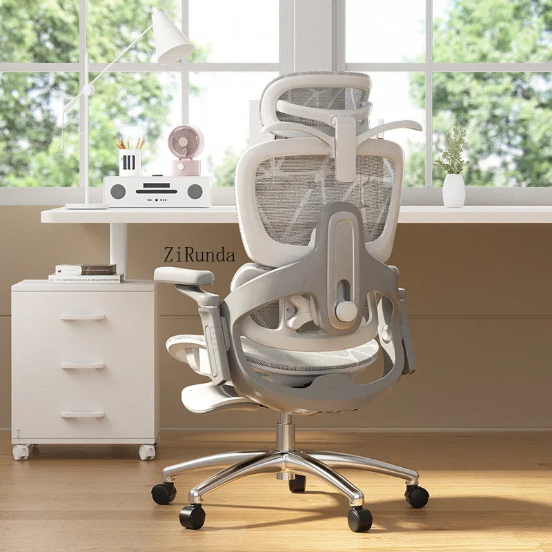 Ergonomic mesh office chair, modern fatigue-free long-sitting comfortable reclining raised 360 rotating office chair