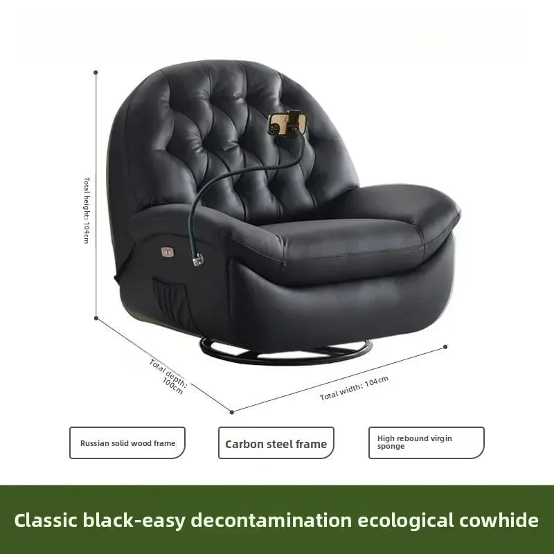 LZ X LazySofa Single Recliner Electric Space Capsule Rocking Chair Eco-Leather Lounge Living Room Suitable Sitting Reclining Sle