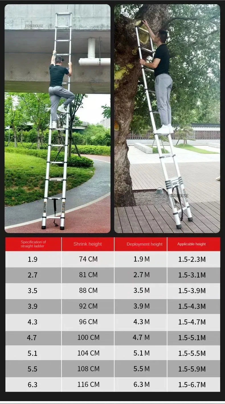 Folding Ladder for Construction Site Metal Telescopic Modern Thickened Ladders Creative Multifunctional Step Ladders for Home G