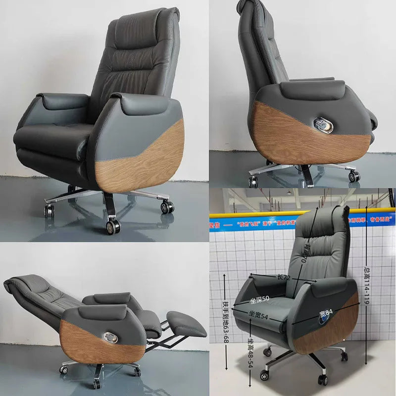 Electric boss chair Modern leather office Massage Reclining computer Study lunch break Multifunctional large