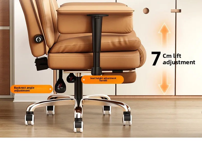 Ergonomic Leather Office Chair with High Backrest Recline Lumbar Support Executive Desk Chair Gaming Ready Comfort Furniture
