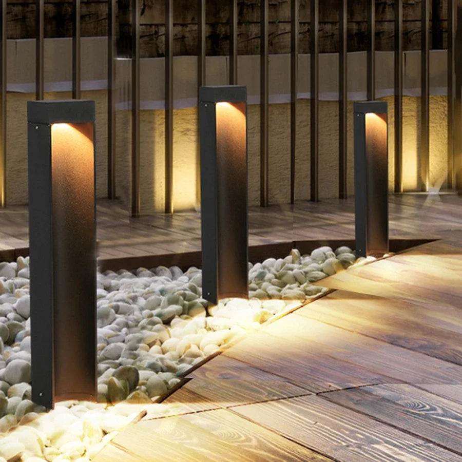 30/60/80CM Outdoor LED Landscape Bollard Light Waterproof Garden Pathway Light Villa Courtyard Floor Pillar Lawn Lamp