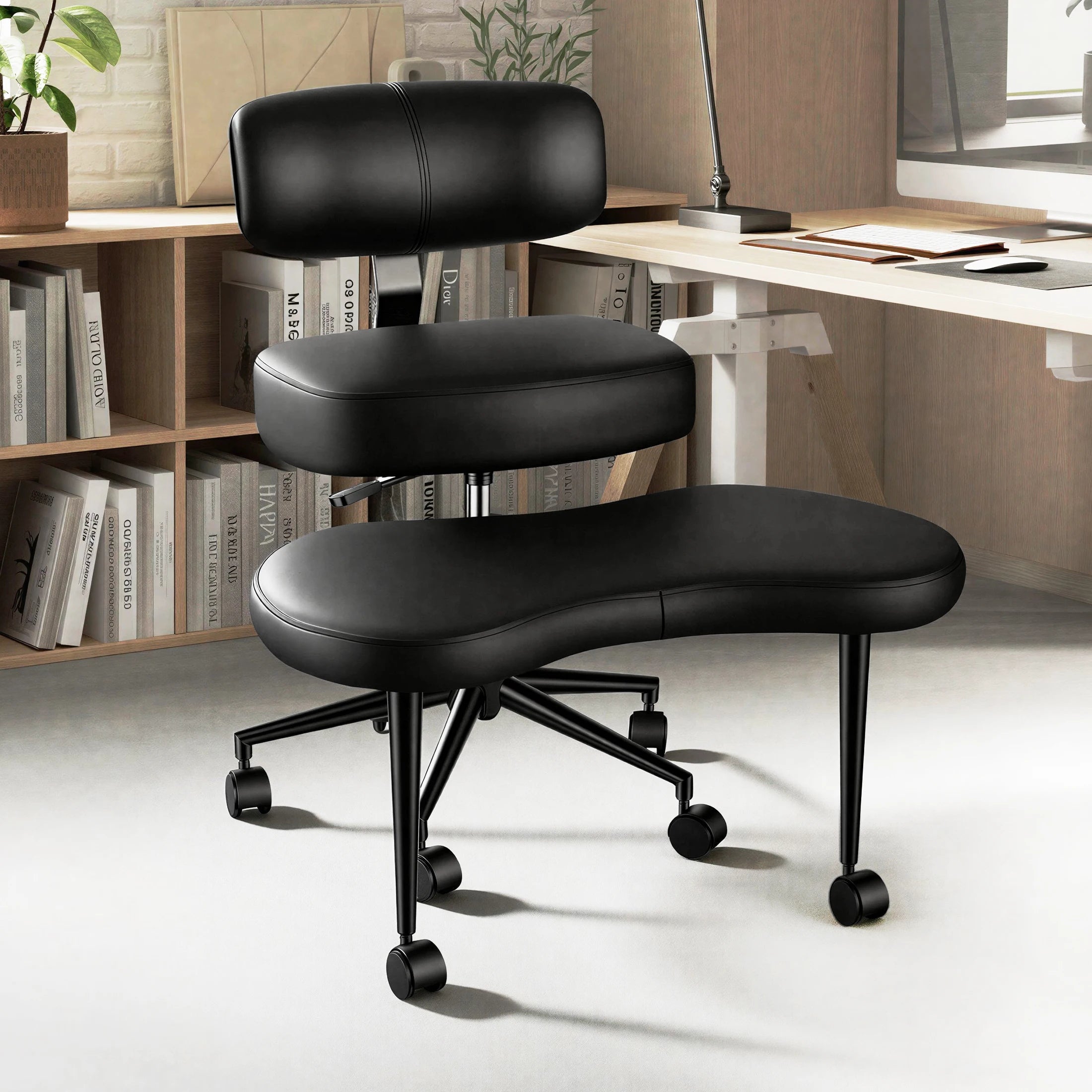 MCQ Ergonomic Armless Gaming Office Chair with Lumbar Support Rolling Swivel 360° Swivel Multiple Combination Methods Chair