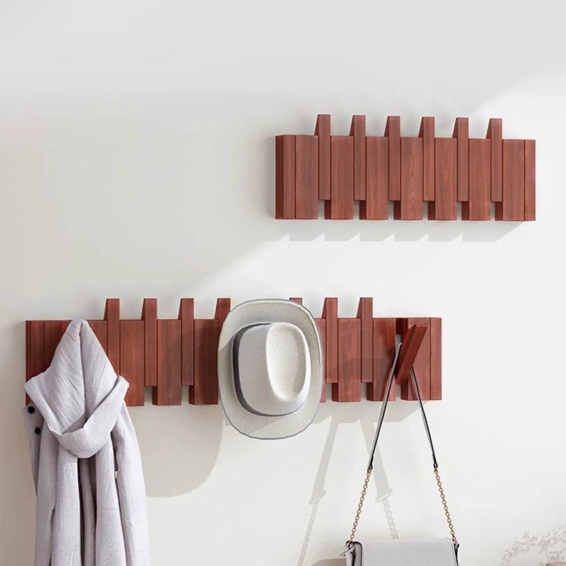 Piano Key Coat Racks Solid Wood Clothes Hanger Bedroom Entrance Wall Hanging Coat Rack Household Hat Bag Collection Furniture