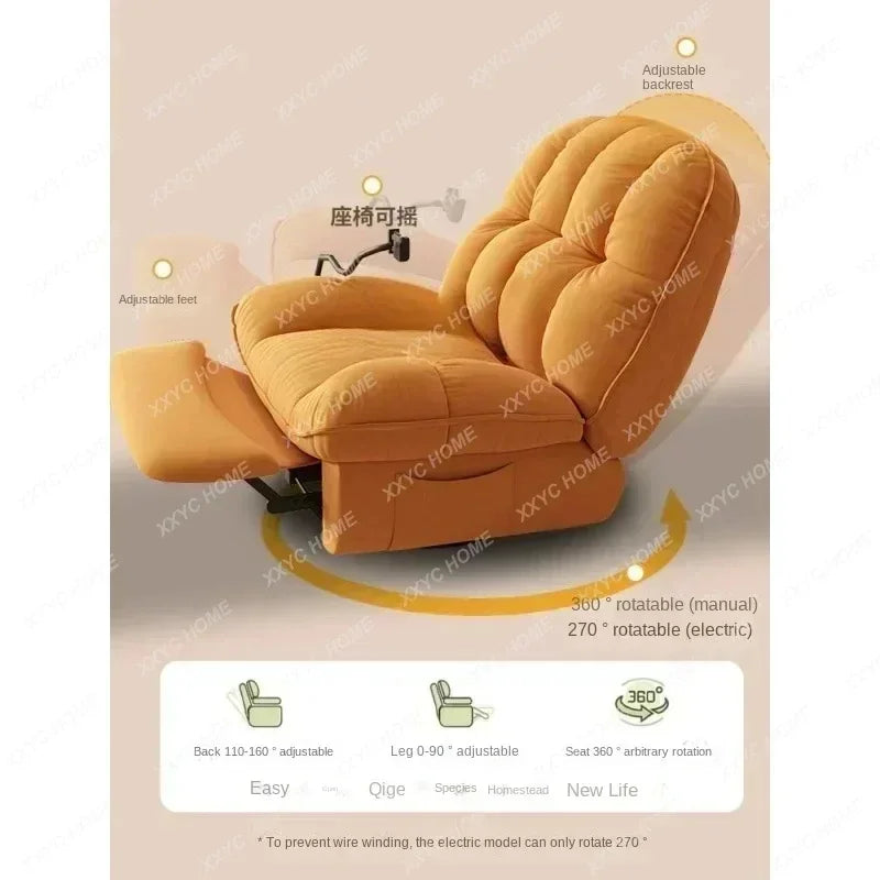 First-Class Space Massage Armchair Living Room Balcony Multi-Function Electric Reclining Rotating Leisure Sofa Rocking Chair