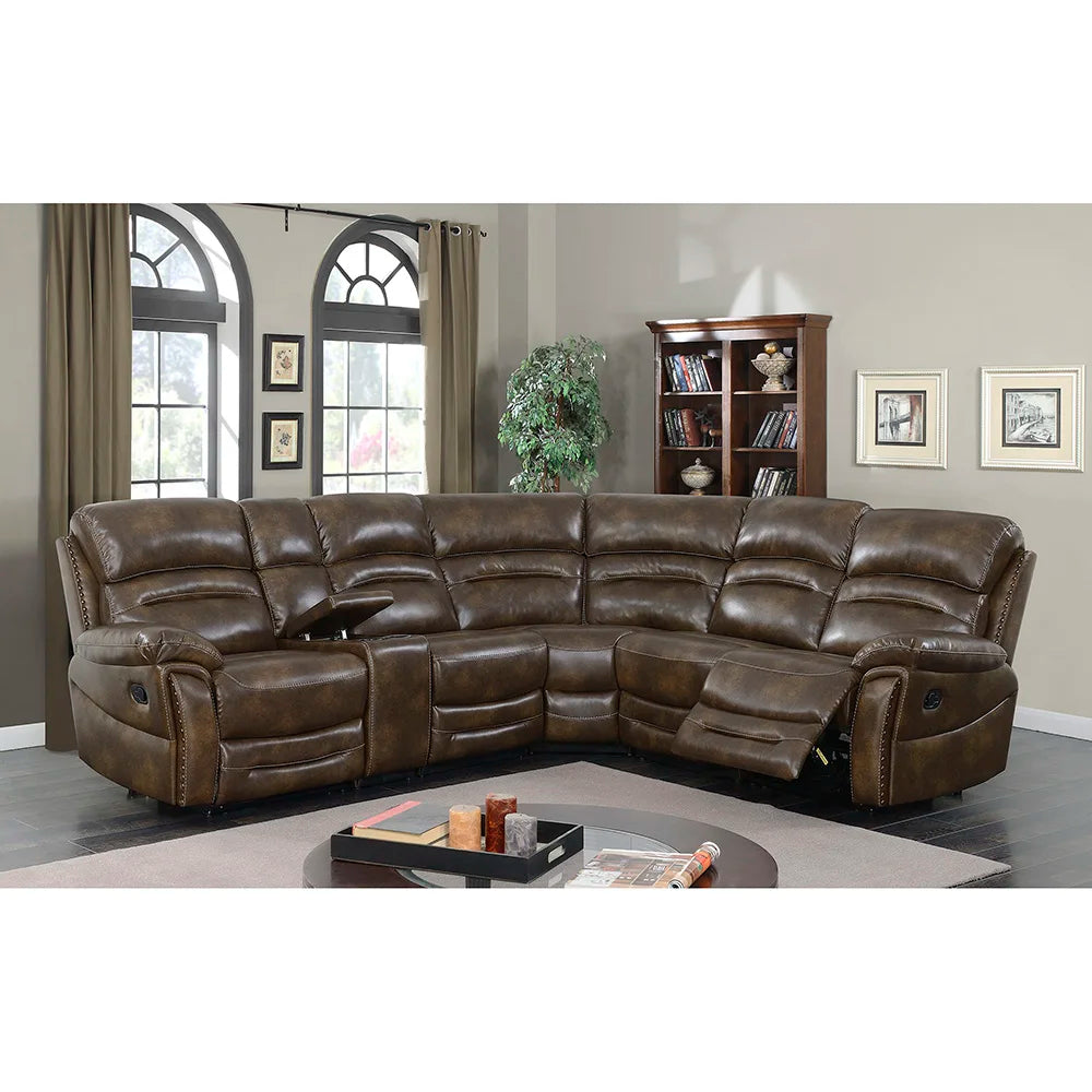Modern Luxury Leather Recliner Sofa Set with USB Charging Port Retractable Comfortable Living Room Furniture for
