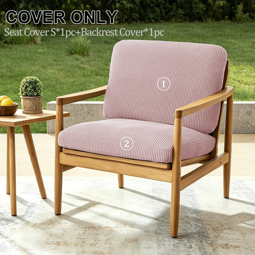 2pcs Striped Jacquard Sofa Cover Elastic Thick Chair Seat Cushion Cover Sectional Sofa Case Slipcover Living Room Garden Decor