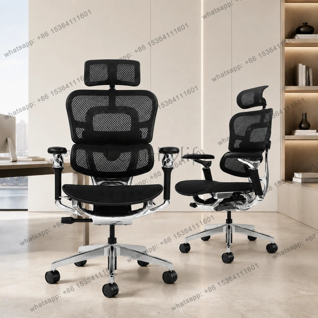 LJY Office Chairs For Staff, Ergonomic,T9 High Back Ergonomic Mesh Office Chair With Aluminum Alloy Frame 8D Armrest Adjustable