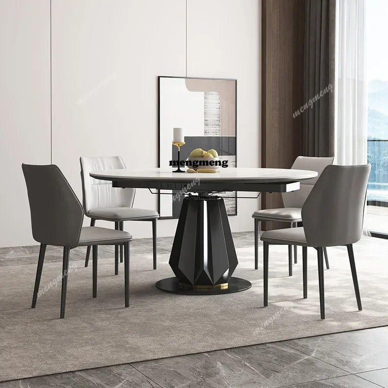 Restaurant White Dining Tables Nordic Design Italian Extensible Folding Table Set 4 Chairs Kitchen Mesas De Comedor Furniture