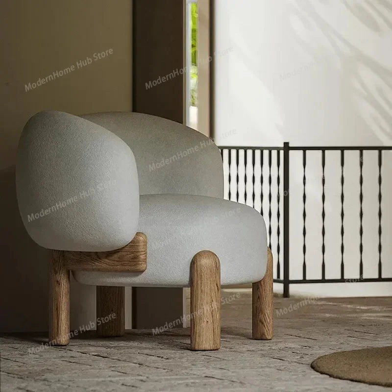 European Reception Living Room Sofa Relax Quilted Grande Armchair Living Room Sofa Wood Legs Divano Letto Lounge Chair Lazy Sofa