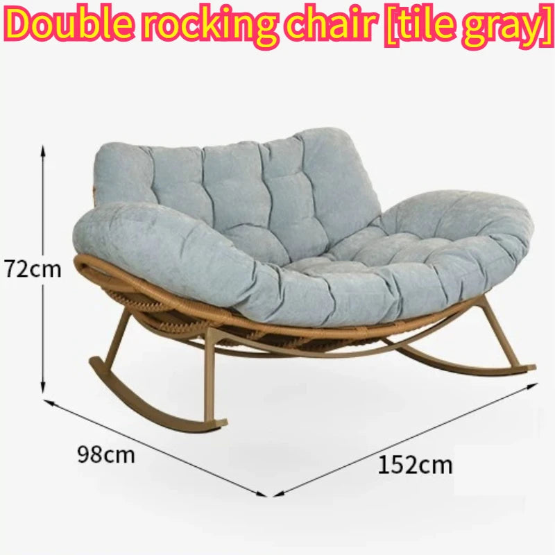 Lazy Rocking Chair Double Lounge Chair Single Sofa Chair Rattan Balcony Home Leisure and Comfortable Lunch Break Can Sleep
