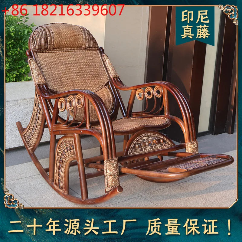 New Chinese rattan chair happy chair factory courtyard elderly rattan sofa