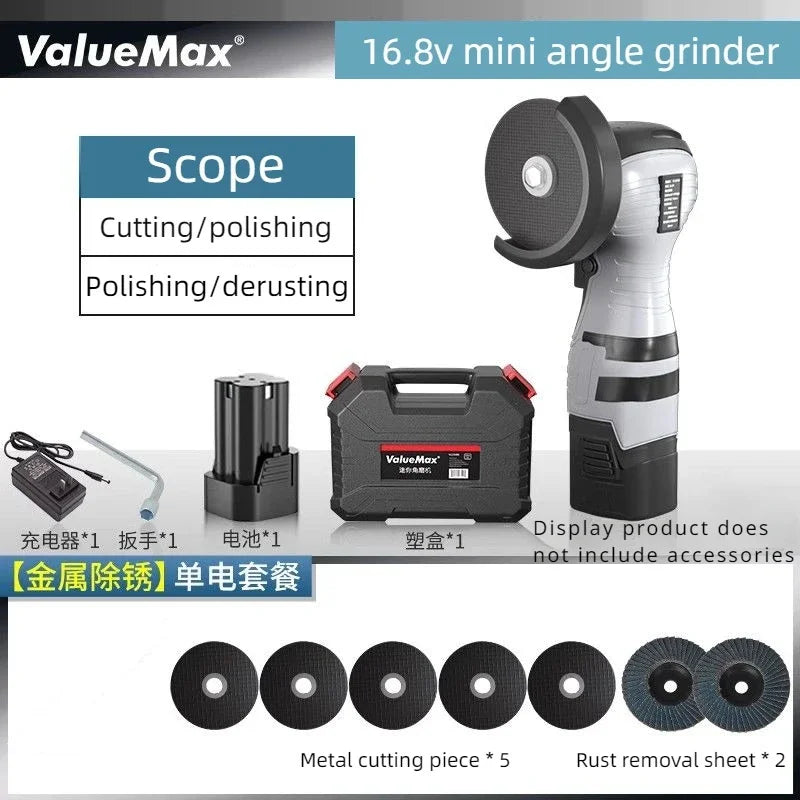 16.8V Cordless Electric Angle Grinder 9000r/min Lithium Battery Mini Polishing Grinding Machine Diamond Cutting Power Grinder