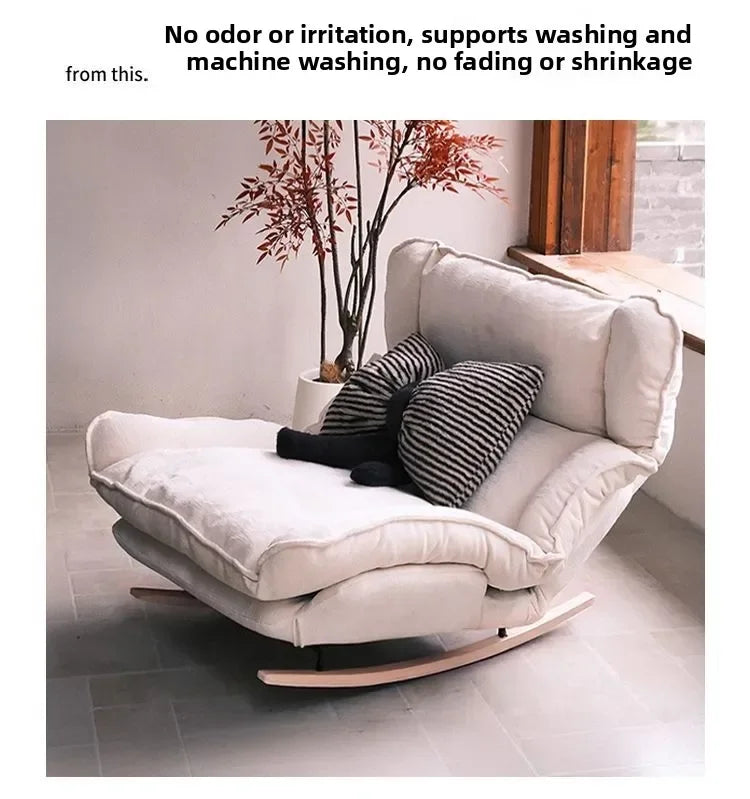 Lazy Sofa Adjustable Rocking Chair Single Leisure Recliner Comfort Single Lazy Sofa Chair for Balcony Bedroom Reading Napping