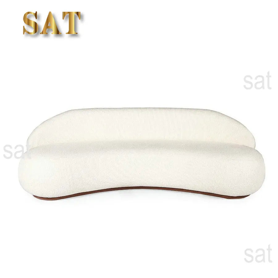 #Modern Luxury  Hotel Restaurant Small Curved Back White Velvet Couch Sofa Set Designs with Wood Furniture Living Room Sofas