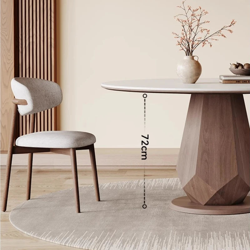 Dining Table Household Rock Simple Apartment Wood Round  Home Furniture