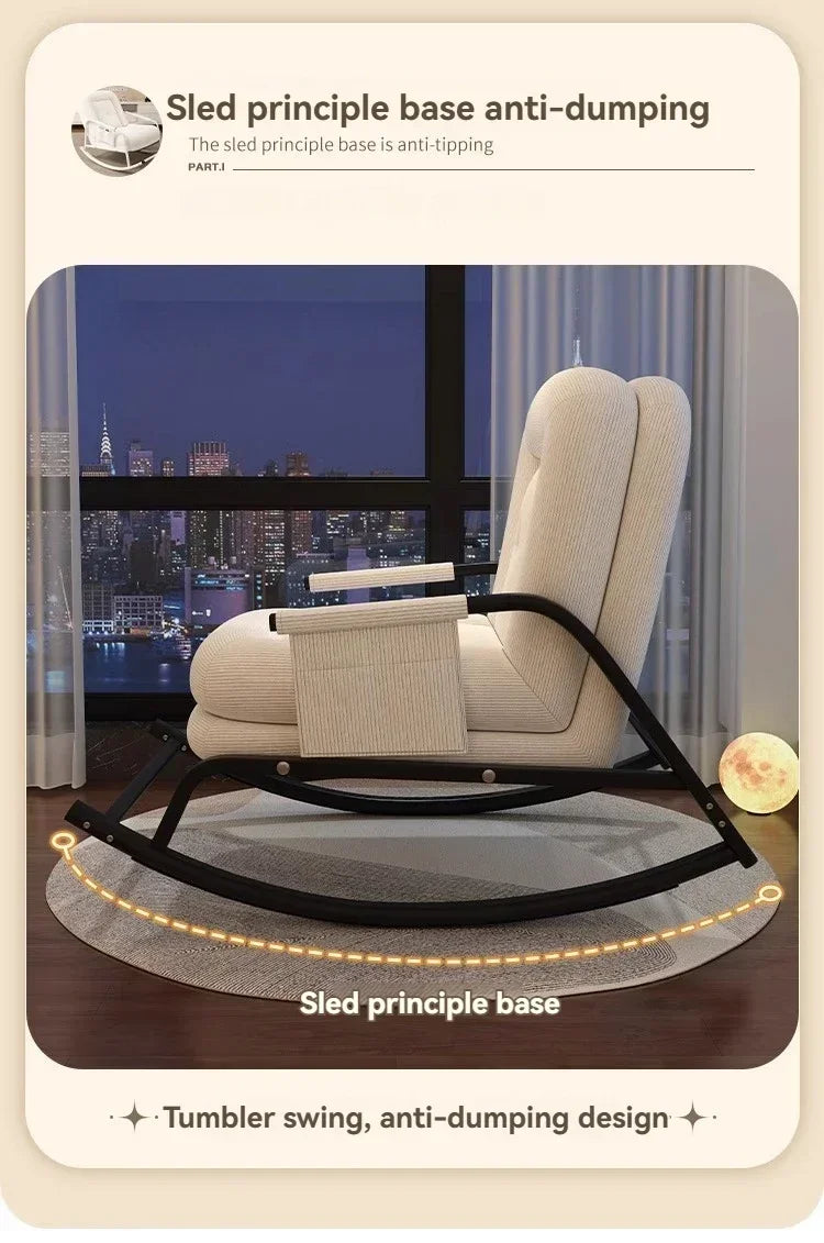Swinging Chair Adults Can Sleep Creamy Style Dog House Rocking Chair Single Lazy Person, Home Small Sofa