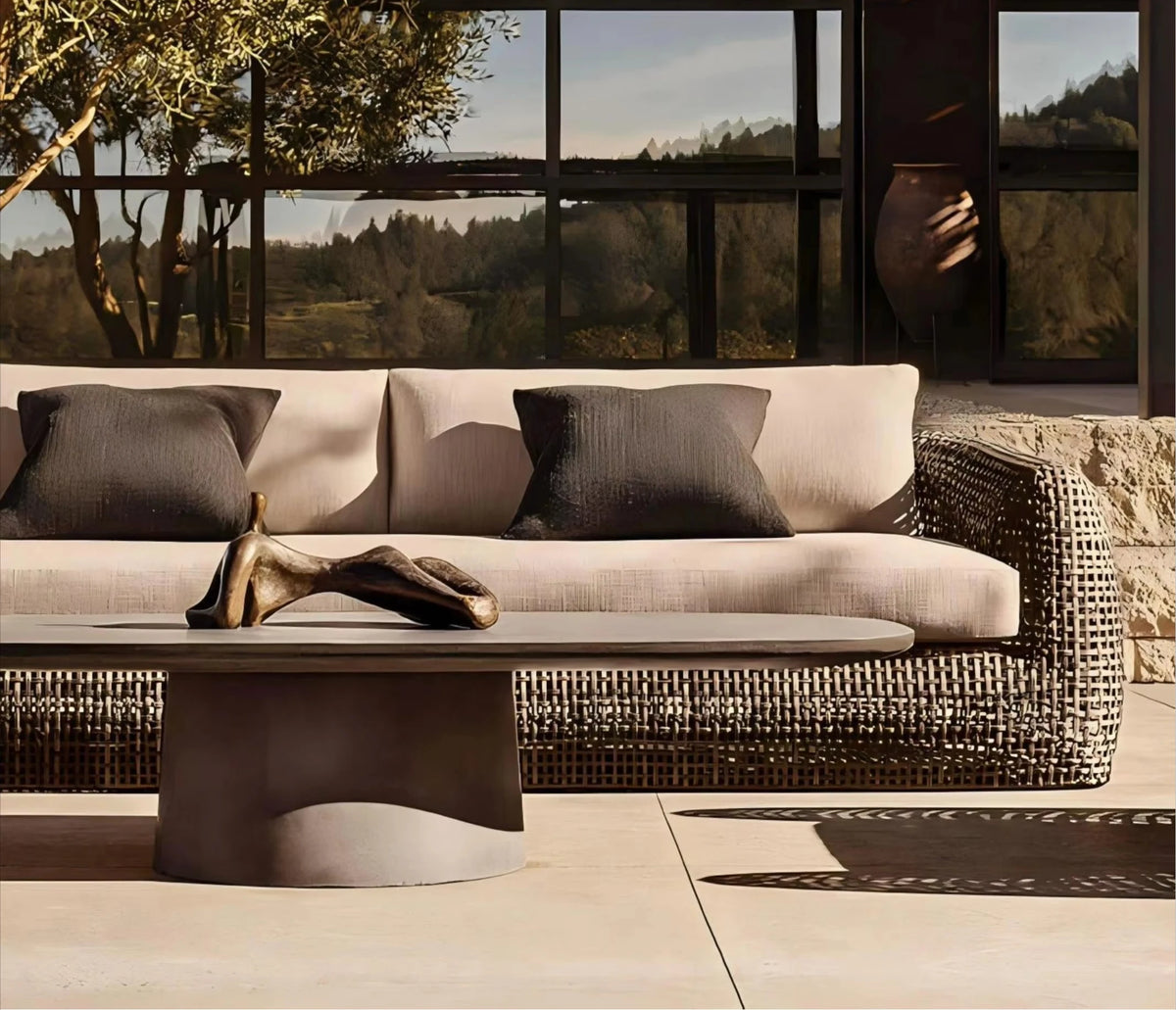 Hot Sale U-shape Modular Outdoor Furniture Aluminum Frame PE Rattan Woven Garden Customize Sectional Sofa