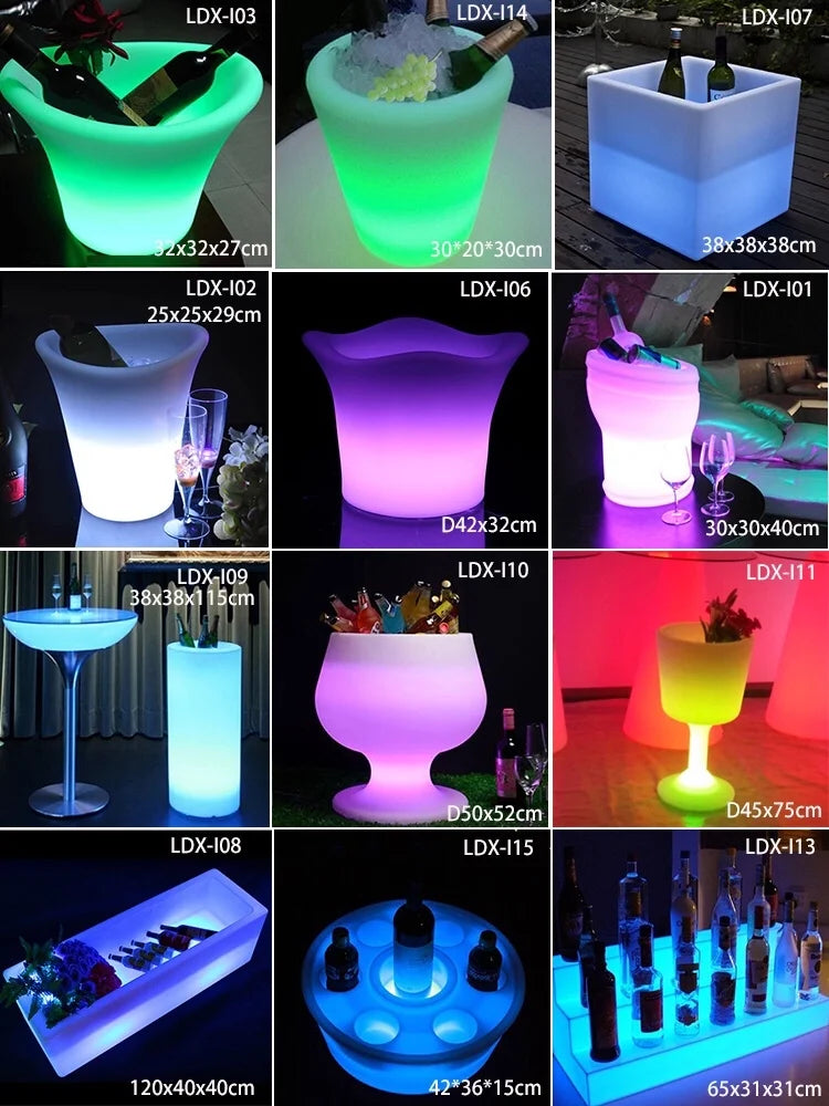 LED Illuminated Outdoor Flower Pots for Garden Decor Big Plastic Christmas Holiday -Up Flower Pots