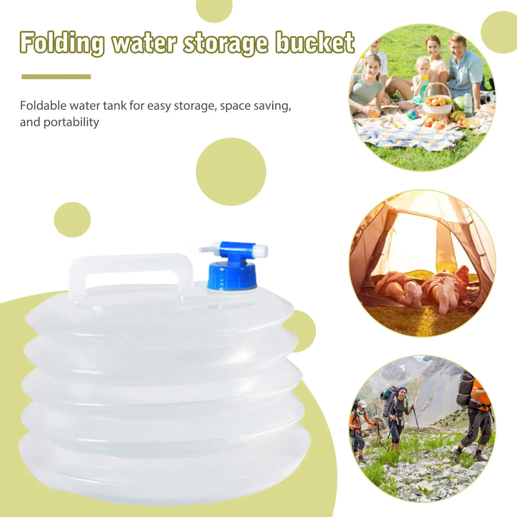 5/10/15L Camping Water  PE Foldable Camp Picnic Water Tank Portable Collapsible Large Capacity for Outing Self-driving