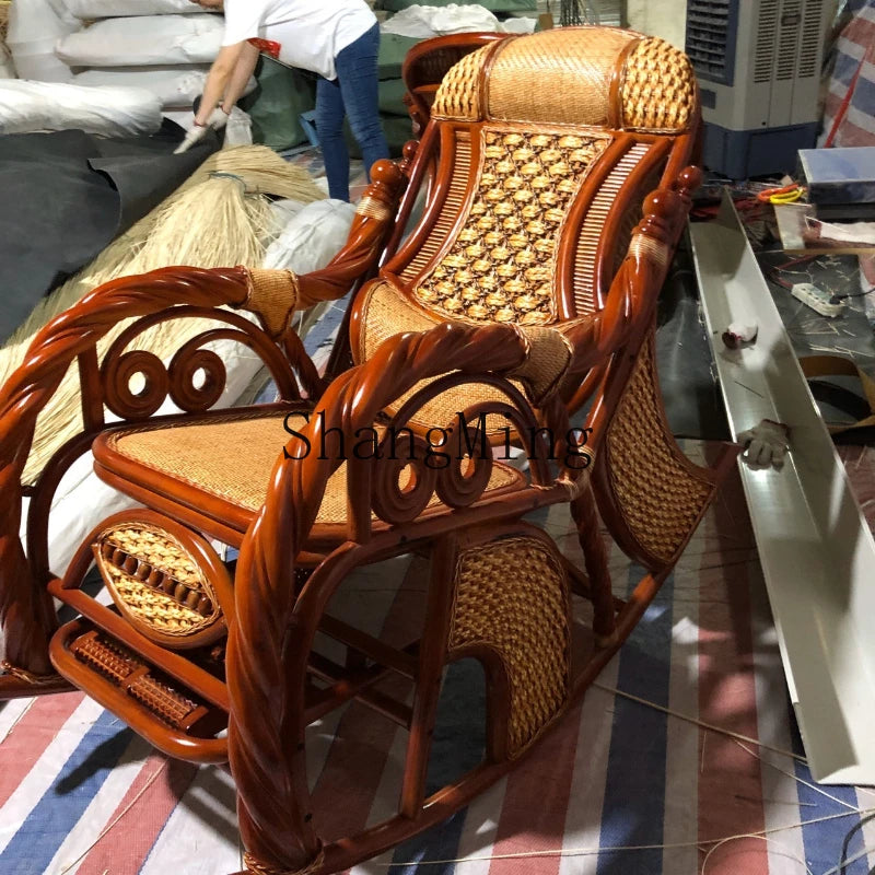 FG good-looking  woven natural rattan rocking chair rattan art furniture rattan products