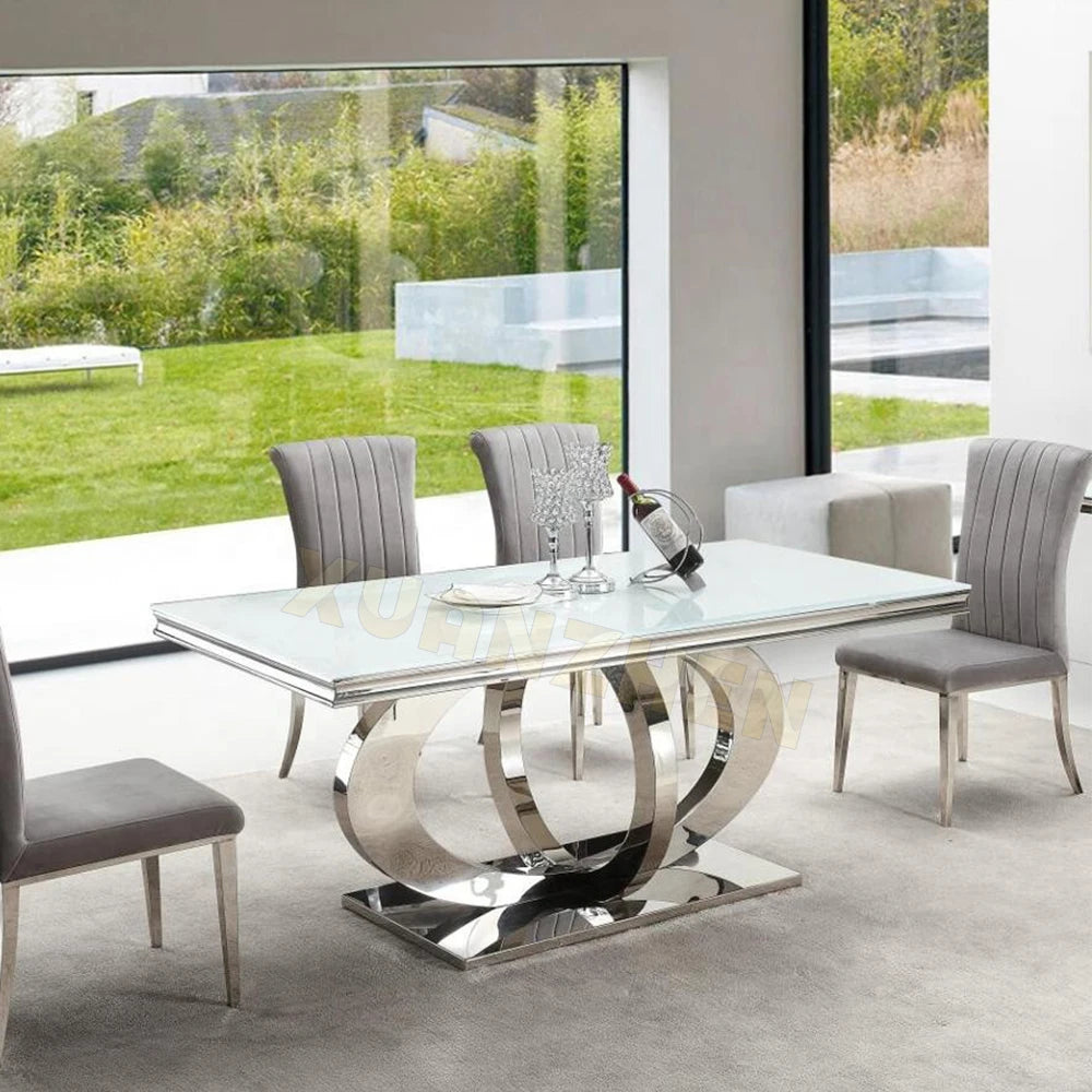 Modern Round Marble Dining Table Set with Rotating Susan for 4 6 8 Seater Dining Room Restaurant Furniture