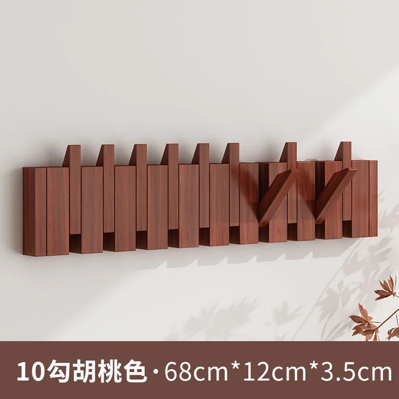 Piano Key Coat Racks Solid Wood Clothes Hanger Bedroom Entrance Wall Hanging Coat Rack Household Hat Bag Collection Furniture