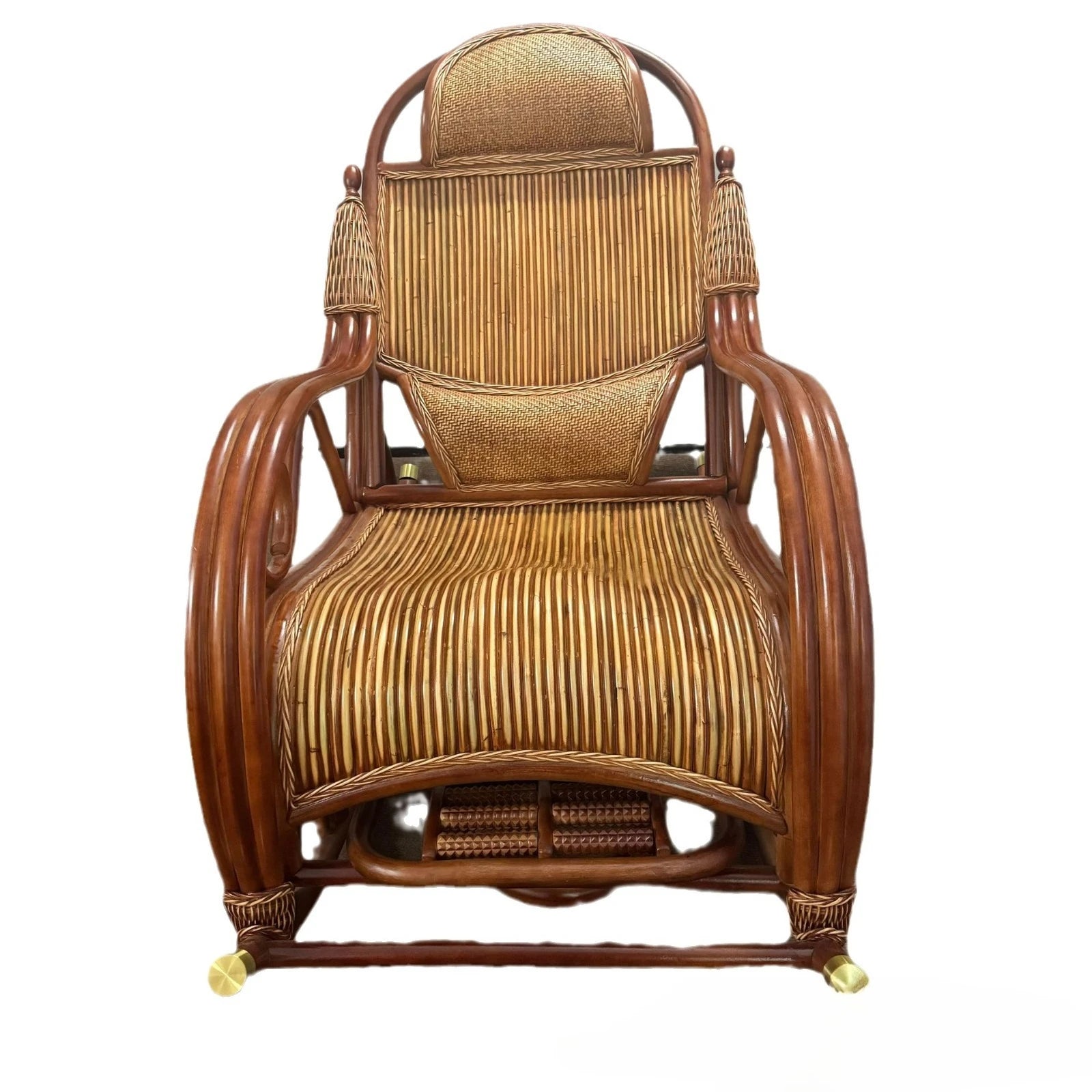 Natural rattan rocking chair, balcony home leisure sofa for the elderly