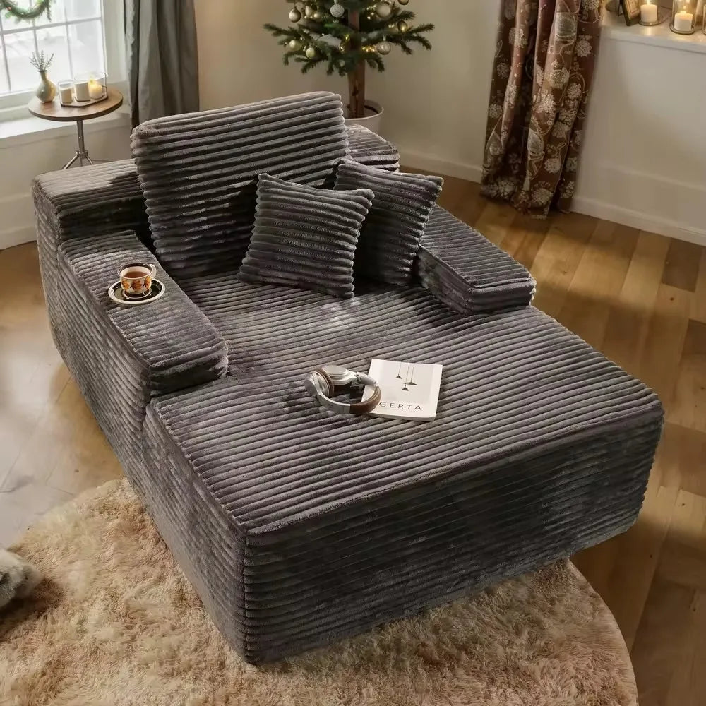 !@Wholesale Modular Sectional Sofa One Big Seat Compressed Sofa Bed Sleeper with Memory Foam Chenille Cover for Living Room