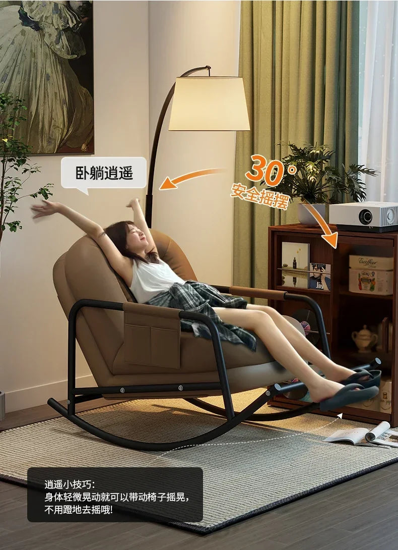 New Arrivals Lazy Sofa Rocking Chair Sofa Leisure Chair Living Room Single Rocking Chair Antique Style S51