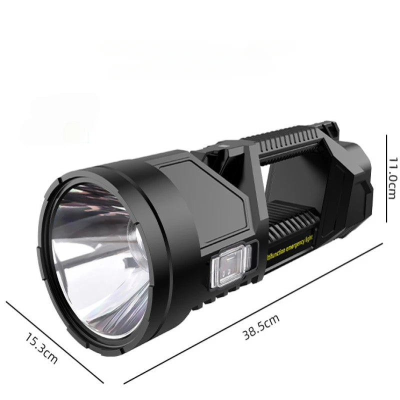 Extra Large Flashlight 22/27/38.5cm Outdoor Solar Flashlight Rechargeable Searchlight Long Range Carry Super Bright  Flashlight