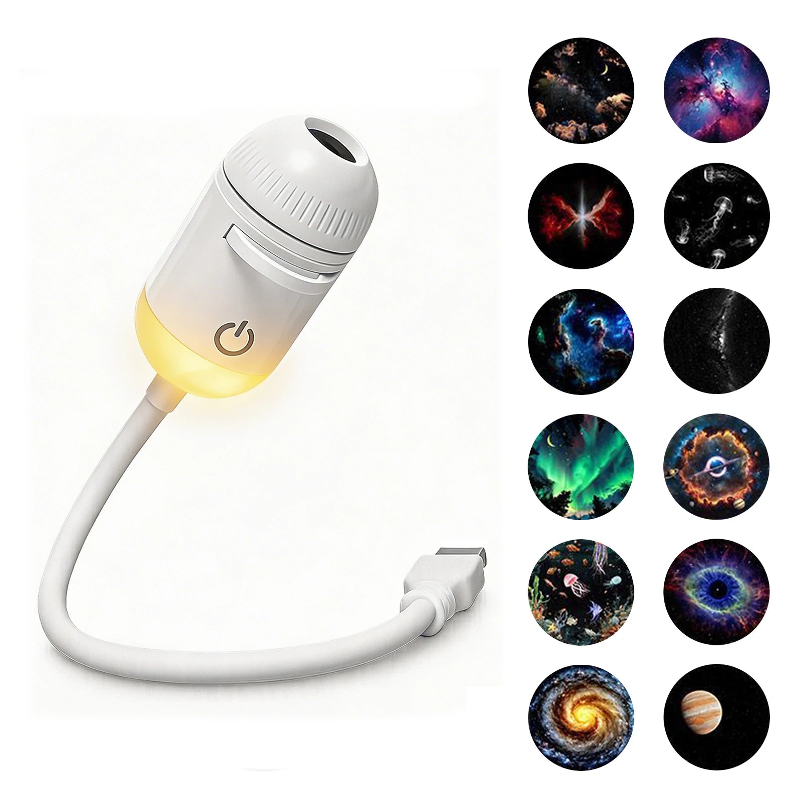Salange 2-in-1 USB Galaxy Projector Night Light Starry Sky Projetors Lamp Manual Focus For Holiday Atmosphere/Photo Scenarios