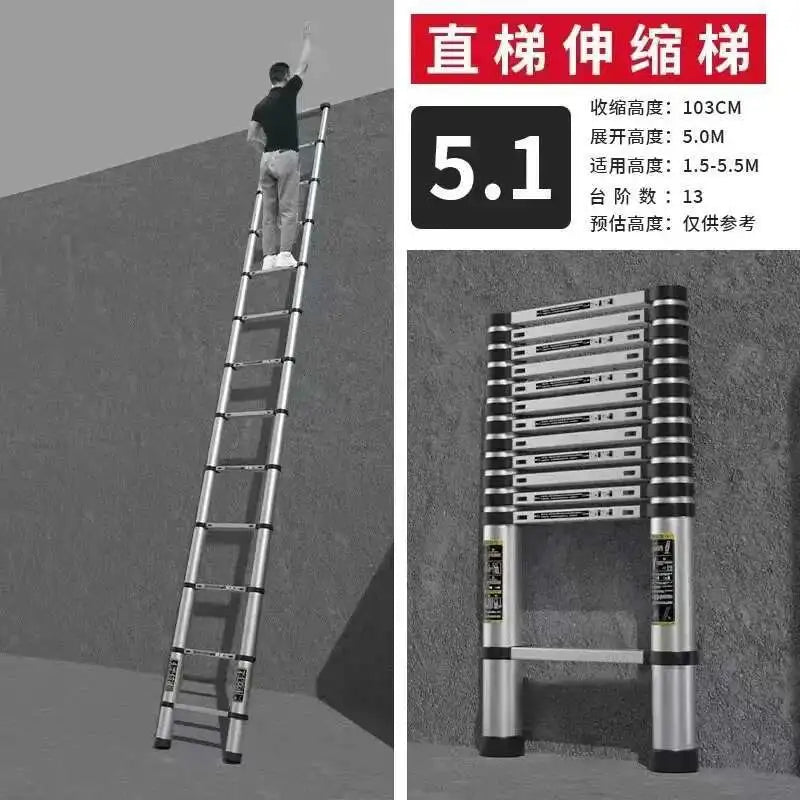 Alloy Telescopic Step Ladder Multi-functional Lifting Engineering Stairs Thickened Herringbone Ladders Folding Stairs