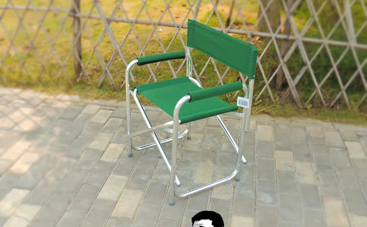 Aluminum Alloy Director’s Chair with Side Table, Portable Folding Fishing Stool, Relaxing Laptop Desk, Outdoor Picnic Gear