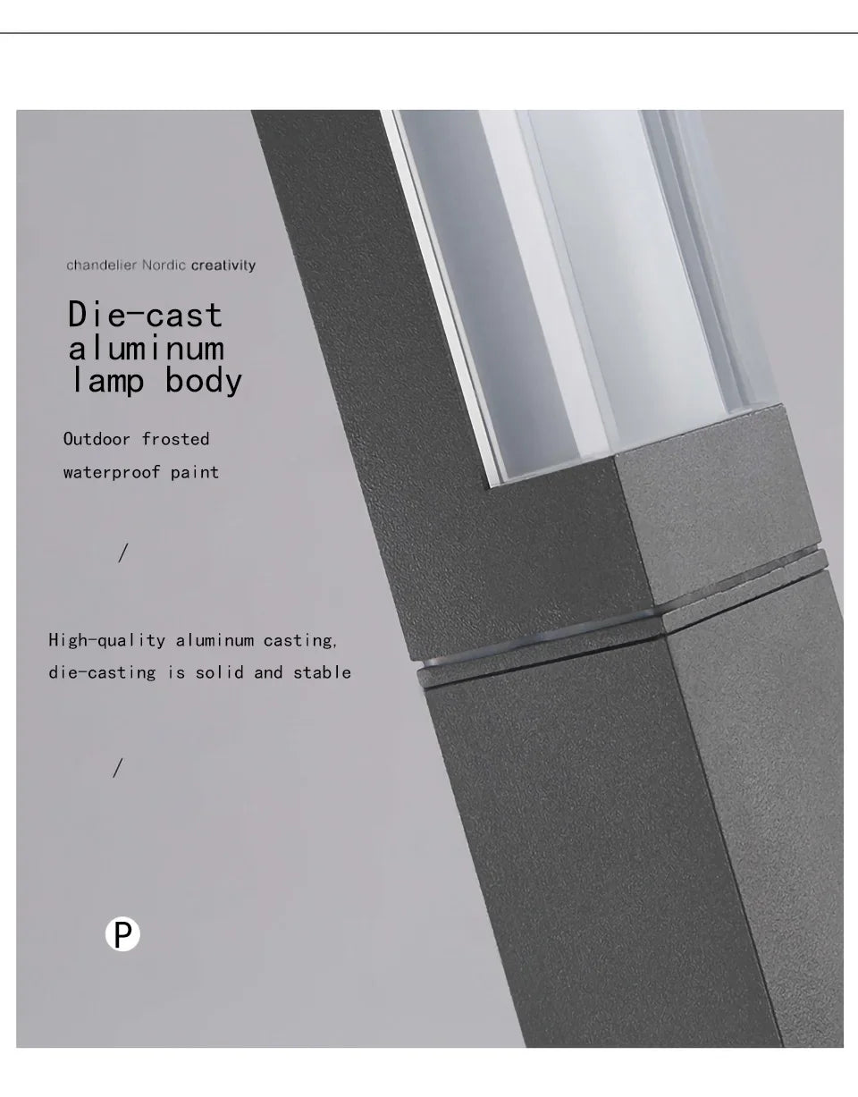 Indoor and Outdoor Waterproof IP65 Material 10W LED Garden Villa Courtyard Square Landscape AC85-265 Column Lamp Power Saving An