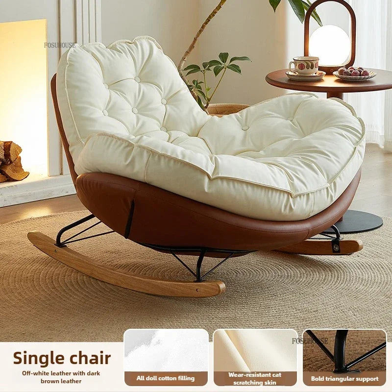 Designer Living Room Chair Personality Large Rocking Chair for Living Room Light Luxury Sofa Chairs Japanese Home Furniture