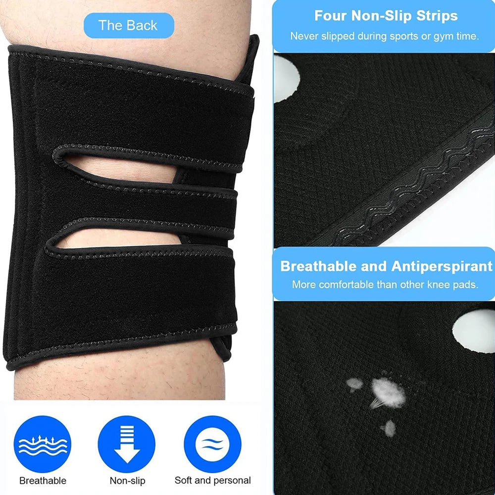 1PC Knee Brace for Men &Women - Adjustable Patella Compression Knee Support for Arthritis,Plus Size Knees Brace Side Stabilizers