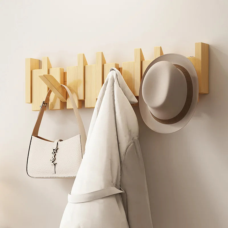 Piano Key Coat Rack Solid Wood Clothing Storage Racks Wall Mounted Clothes Organizer Hanger Entrance Hall Home Furnitures