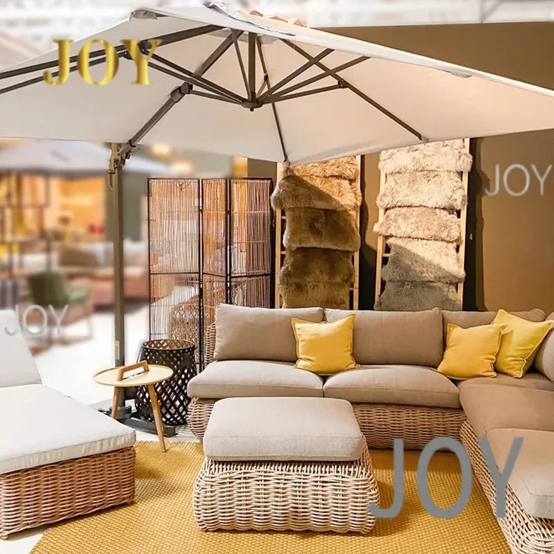 #Outdoor rattan sofa, courtyard, outdoor balcony, leisure small sofa, coffee table combination, garden furniture