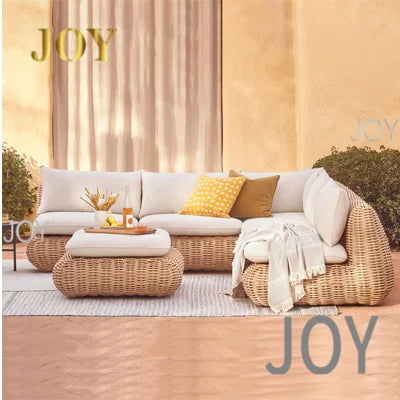 #Outdoor rattan sofa, courtyard, outdoor balcony, leisure small sofa, coffee table combination, garden furniture