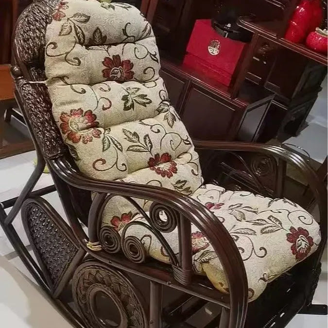 Leisure Lazy Rocking Chair Pastoral Rattan Natural Rattan Homestay Rocking Chair