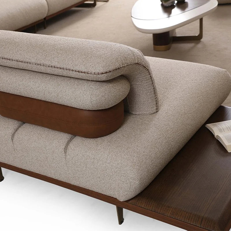 Modern Square Sectional Sofa Set Fabric Leather Upholstery Modular Living Room Furniture