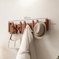 Walnut Wood Coat Rack Wall Mounted Hooks Key Clothes Hanger Hallway Door Home Bedroom Entrance Decor Organizer Rack