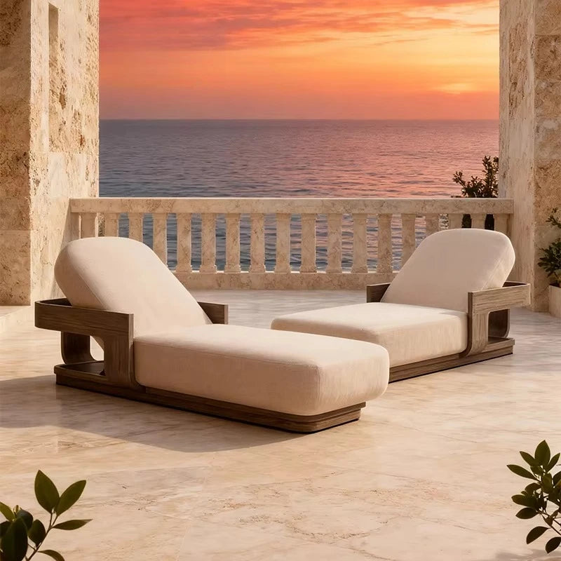 Garden Furniture Pool Chairs Outdoor Sun Loungers Luxury Teak Garden Sunbed for Beach Chairs Garden Chairs Patio Furniture Set