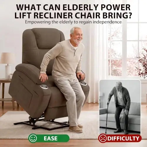 （Local US Inventory）Power Lift Recliner Chair for Elderly with Vibration Massage | Recliner Chair Ergonomic Lift Chair Cup Holde
