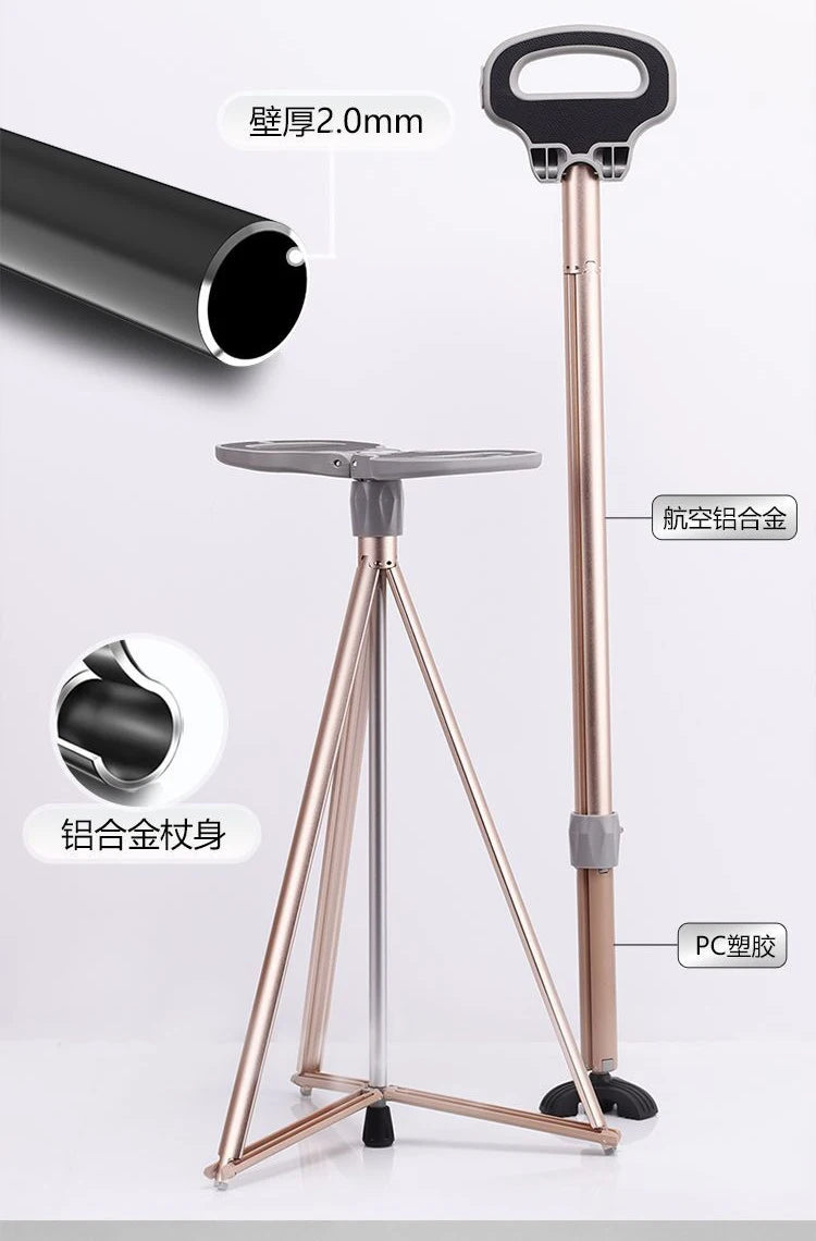Aluminium alloy Cane stool Climbing and hiking cane Elderly people taking walks for leisure Mountaineering and hiking tools