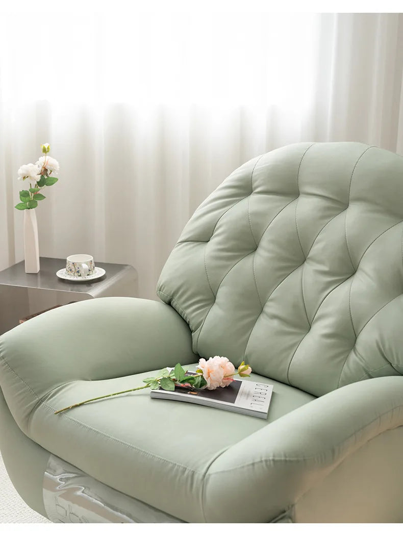 Modern Design Leather Massage Lounge Chair Retractable Frame Living Room Furniture Set Fabric Lounge Chair Sofa